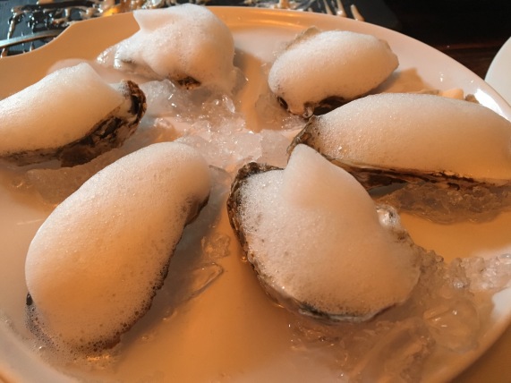 Nao Tapas - oysters with lemon foam